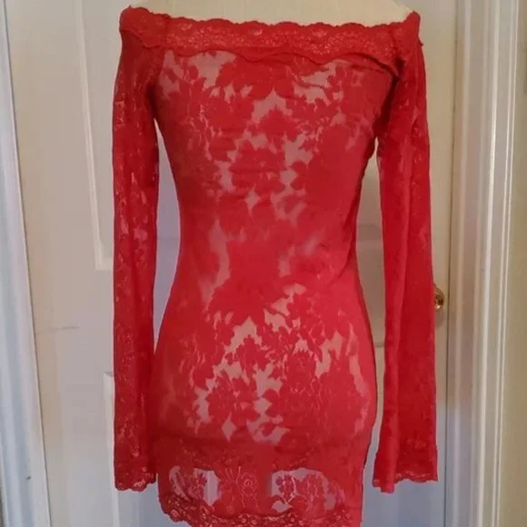 Victoria's‎ Secret Sheer Lace Babydoll Negligee Size Small